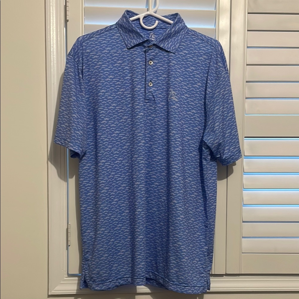 Rhoback blue mustache men's Patterned polo